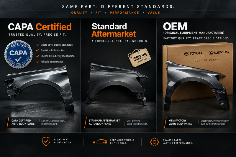 CAPA Certified vs. Standard Aftermarket vs. OEM