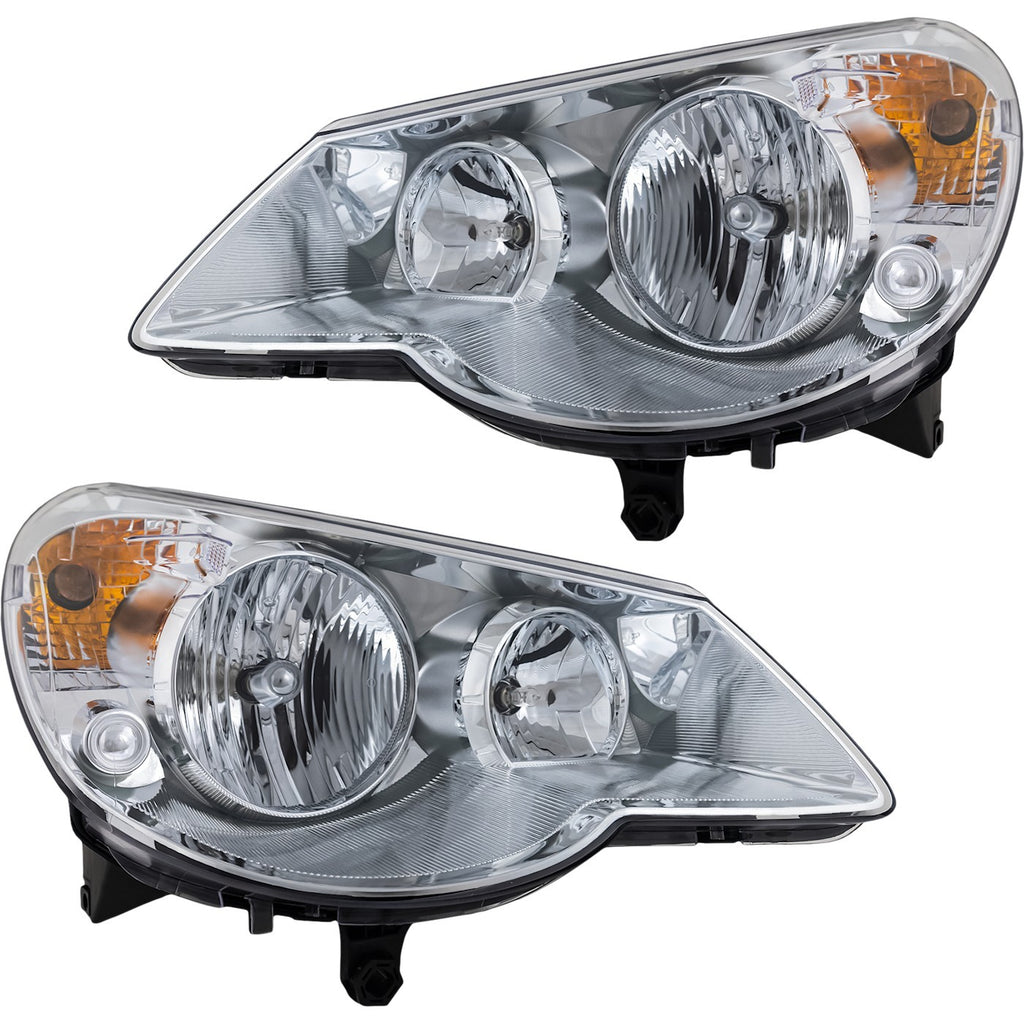 2007-2010 Chrysler Sebring Headlight Assemblies - Left & Right, w/ Bulbs, Assembly (5303747AGPFM)