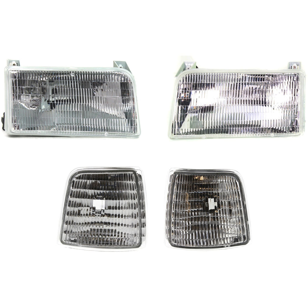1995-1997 Ford Headlights - Left & Right, 4-Piece (F2TZ13008A)