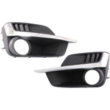 Fog Light Trim Set For 2015-2016 Subaru Impreza Left & Right Primed Plastic 2Pc