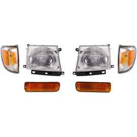 1998-2000 Toyota Tacoma Headlights - Halogen, Left & Right, w/ Bulbs (8111004090)