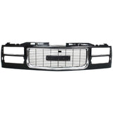 Grille Assy Black with Chrome Center For 94-98 GMC C1500 94-00 K1500 K2500 Yukon