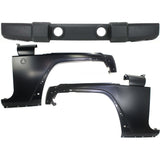 Bumper Cover Kit For 2007-17 Jeep Wrangler Front Bumper Cover and Fender 3Pc