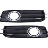 Fog Light Bezel with Chrome Trim Left and Right For 09-13 Audi A3 with Sport Pkg