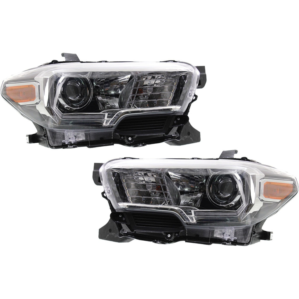 2016-2023 Toyota Tacoma Headlights - Left & Right, Black Housing (8111004270)