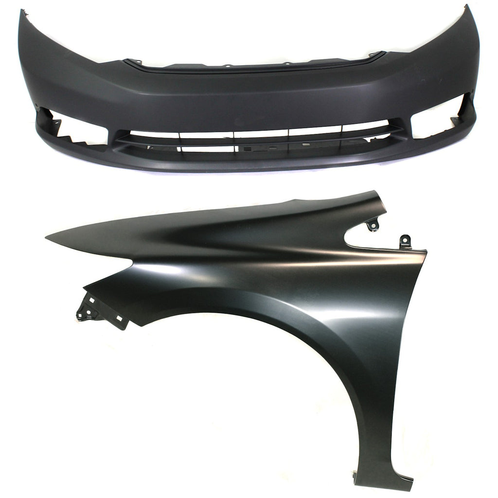 2012 Honda Civic Bumper Cover - Front, Left, Sedan (04711TR3A80ZZ)