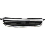 Grille For 96-98 Honda Civic Sedan Chrome Shell w/ Black Insert Plastic