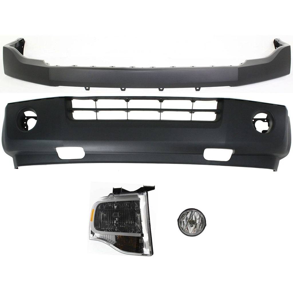 2007-2014 Ford Expedition Bumper Cover - Front, 4-Piece (7L1Z13008ABPFM)