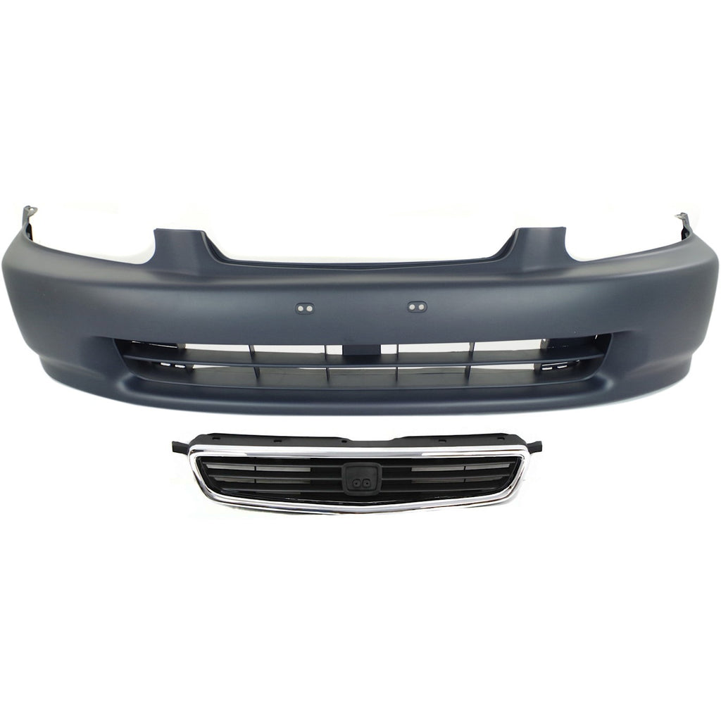 1996-1998 Honda Civic Bumper Cover - Front, Sedan, Coupe (04711S01A00ZZ)