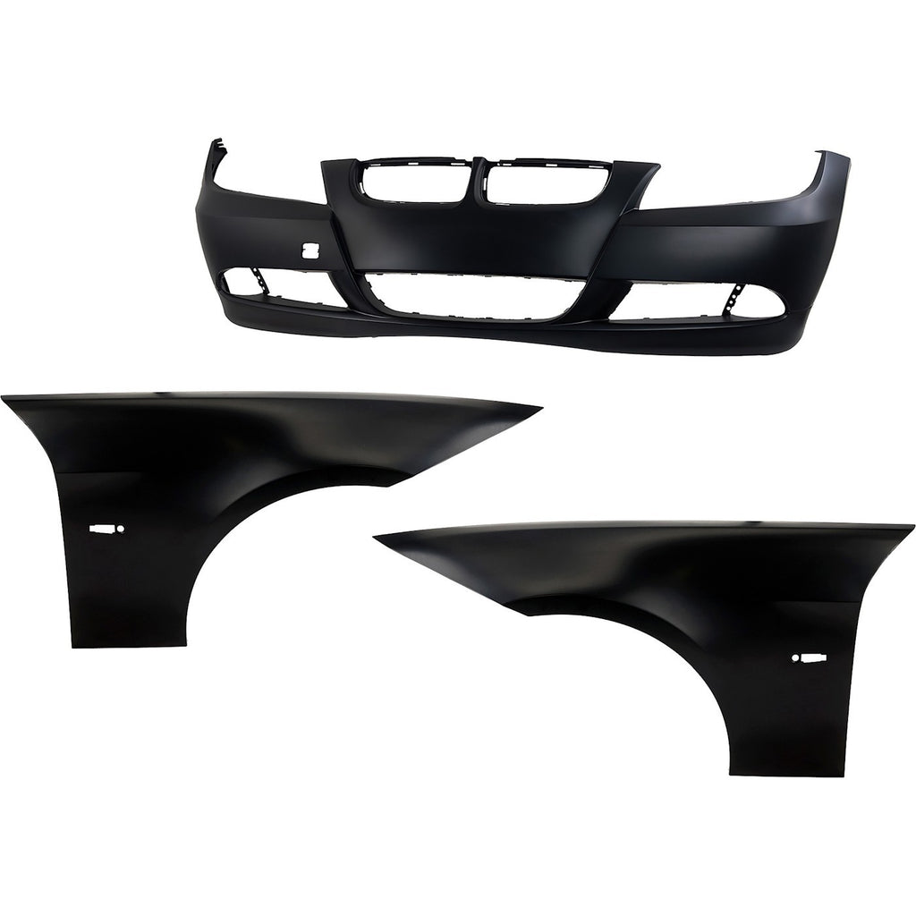 2006-2008 BMW 3 Series Bumper Covers - Front, Left & Right (51117140859)
