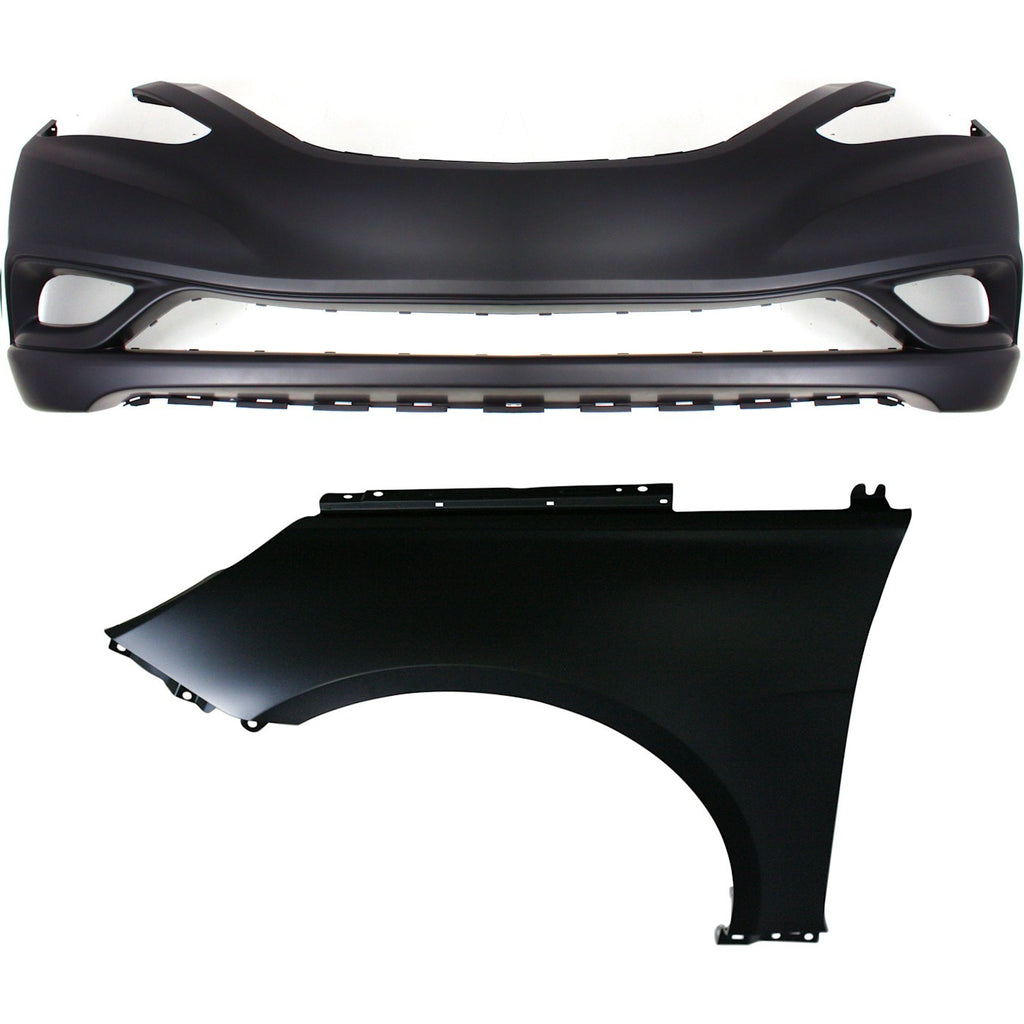 2011-2013 Hyundai Sonata Bumper Cover - Front, Left (865113Q000)