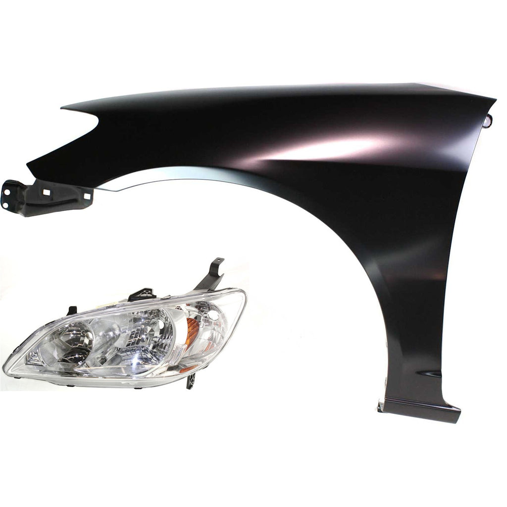 2004-2005 Honda Civic Fenders - Left, Primed (33151S5AA51)