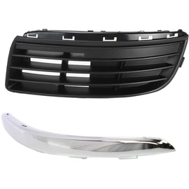 2005-2010 Volkswagen Jetta Bumper Trim - Front, Left, Textured Black (1K0853665F9B9)