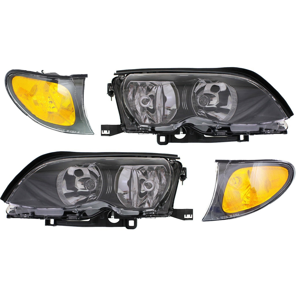 2002-2005 BMW 3 Series Headlights - Halogen, Left & Right (63127165772)