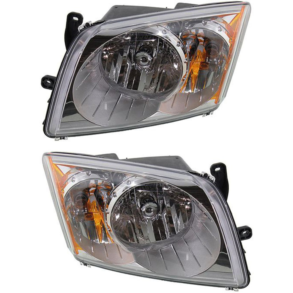 2007-2012 Dodge Caliber Headlights - Left & Right, w/ Bulbs, CAPA Certified (5303738AK)