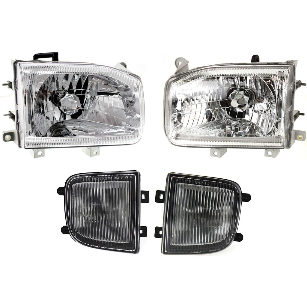 1999-2004 Nissan Pathfinder Headlights - Left & Right, 4-Piece (261502W125)