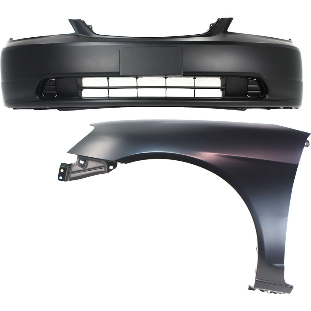 2001-2003 Honda Civic Bumper Cover - Front, Left (04711S5PA90ZZ)