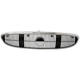 Grille For 2003-2005 Buick Century Chrome Shell w/ Silver Insert Plastic