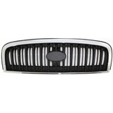 Grille For 2002-2004 Hyundai Sonata Chrome Shell w/ Black Insert Plastic