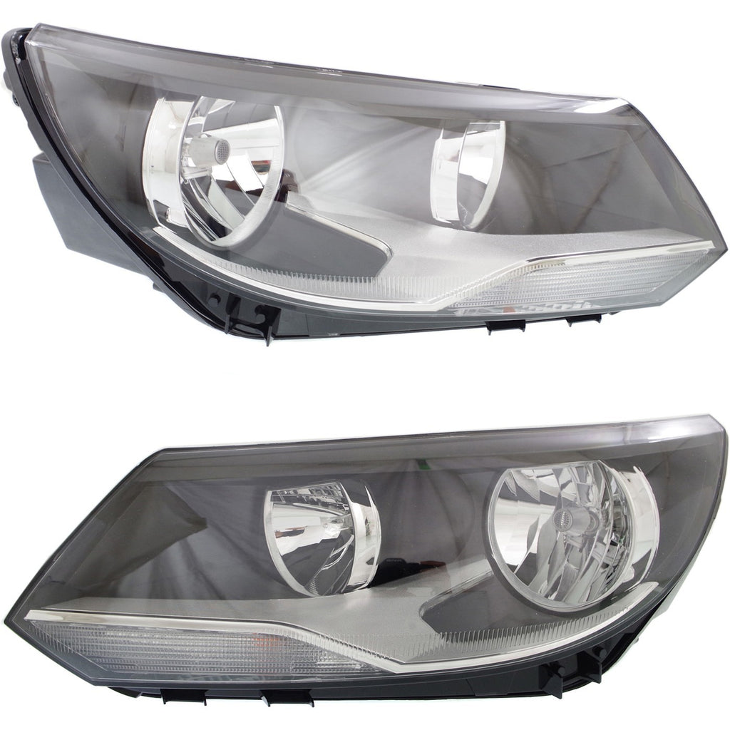 Headlight Set For 2012-2017 Volkswagen Tiguan Left and Right With Bulb 2Pc