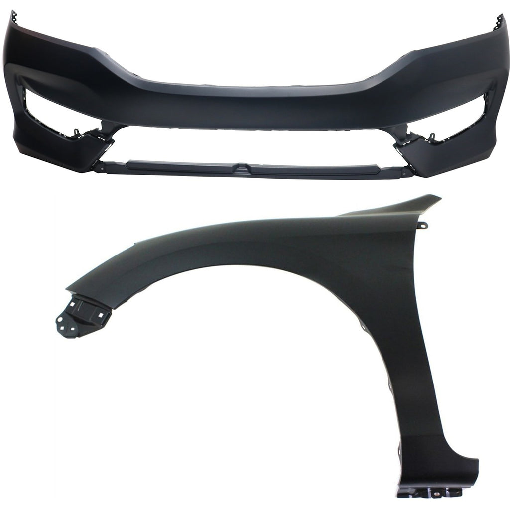 2016-2017 Honda Accord Bumper Cover - Front, CAPA Certified (60261T2FA90ZZ)