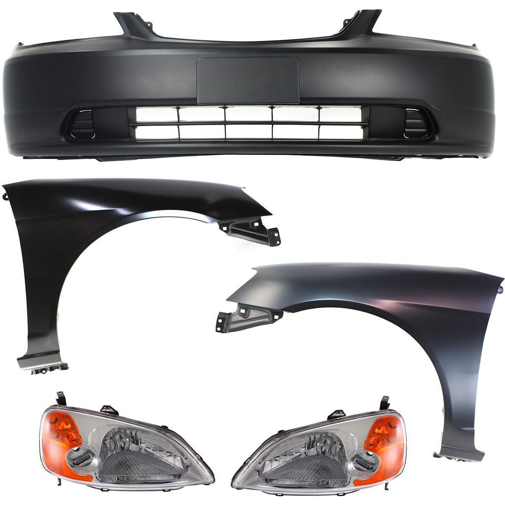 2001-2003 Honda Civic Bumper Cover - Front (33151S5AA01)