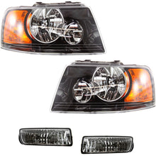 Load image into Gallery viewer, 2003-2006 Ford Expedition Headlights - Driver &amp; Passenger Side, Black (6L1Z13008CA)