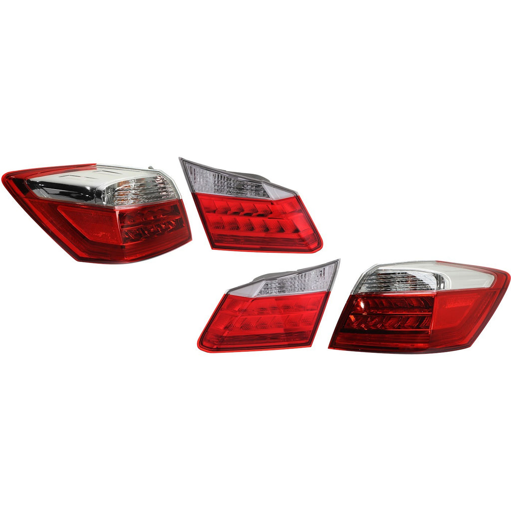 2013-2015 Honda Accord Tail Lights - LED, Left & Right, Inner (33500T2AA12)