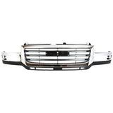 Grille 03-07 For GMC Sierra 2500/3500 HD Chr Shell w/Black Insert Fit 07 Classic