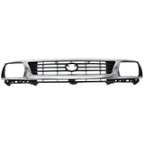 Grille For 95-96 Toyota Tacoma Chrome Shell w/ Black Insert Plastic