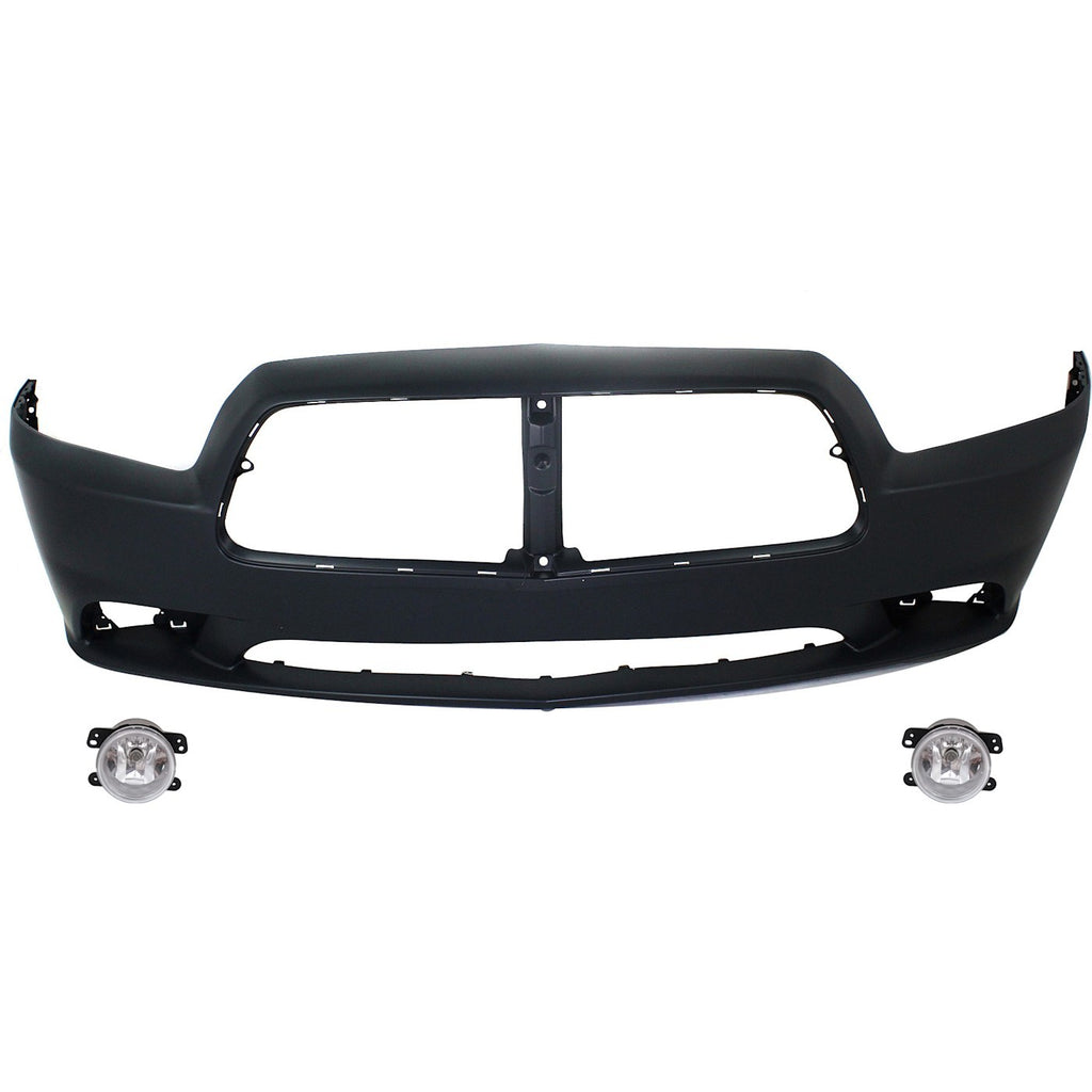 2011-2014 Dodge Charger Bumper Cover - Front, CAPA Certified (5182026AAPFM)