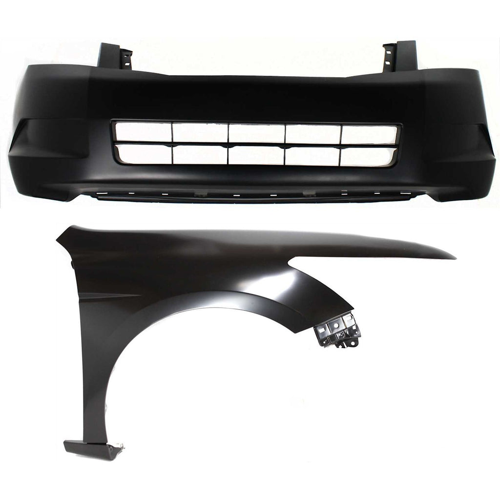 2008-2010 Honda Accord Bumper Cover - Front, Primed, 2.4L (04711TA0A90ZZ)