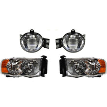 Load image into Gallery viewer, 2002-2005 Dodge Ram 1500, Ram 2500 &amp; Ram 3500 Headlights - Left &amp; Right, 4-Piece (55077120AF)