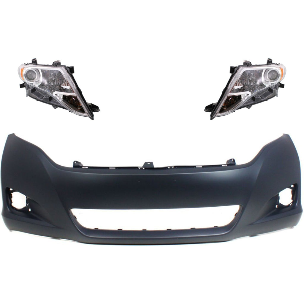 2009-2015 Toyota Venza Bumper Cover - Halogen, 3-Piece, w/ Bulbs (811100T020)