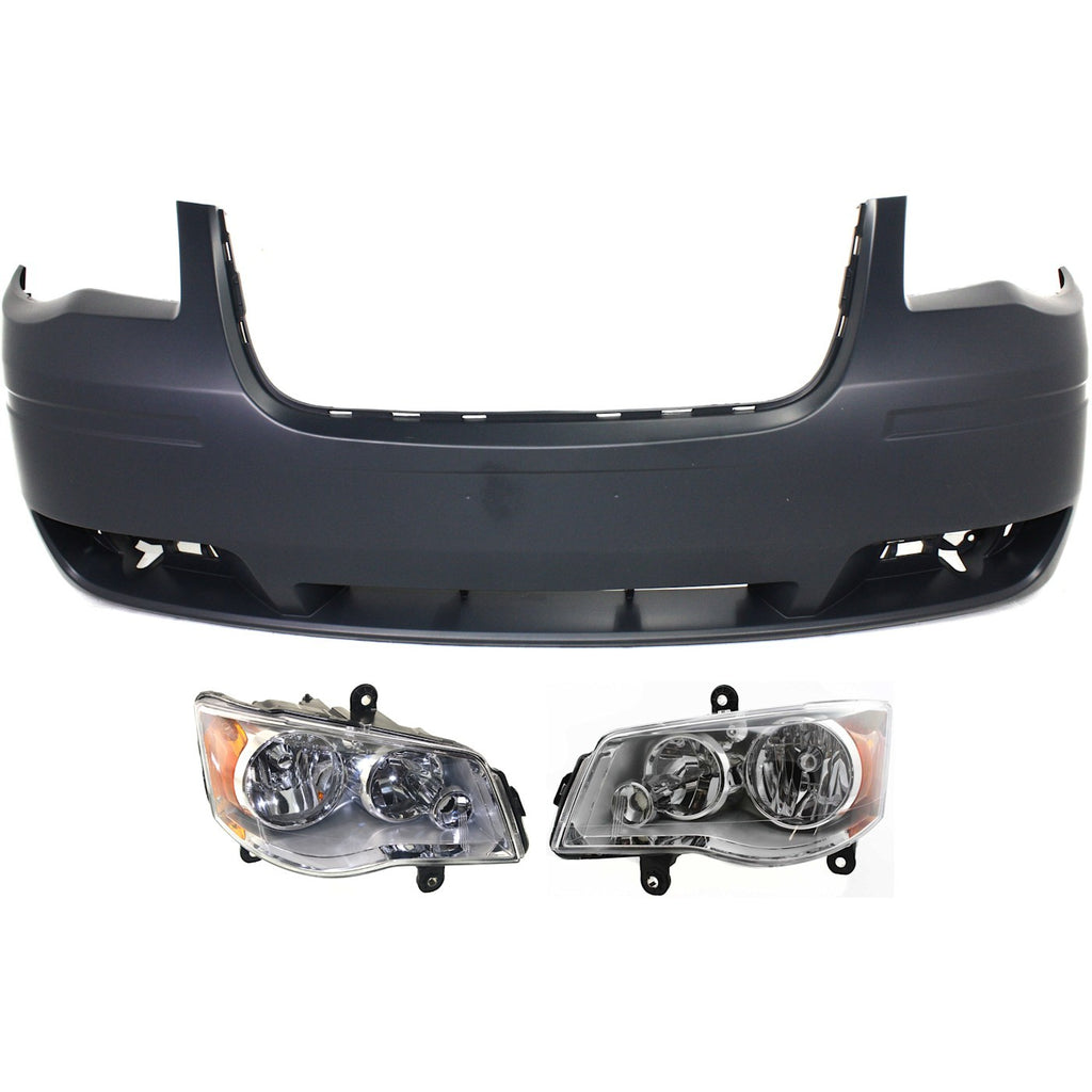 2008-2010 Chrysler Town & Country Bumper Cover - Front, 3-Piece (1BG23TZZAB)