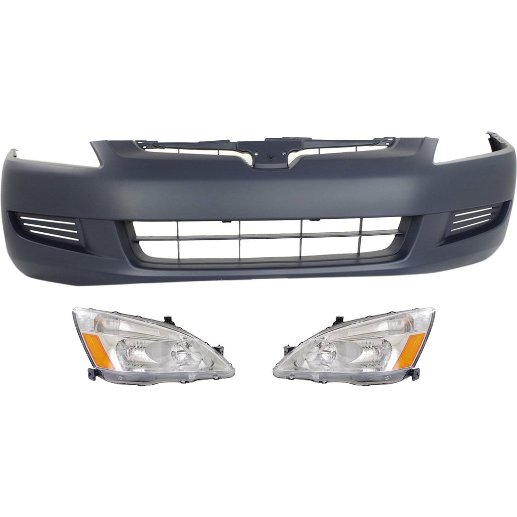 2003-2005 Honda Accord Bumper Cover - Front, 3-Piece, Coupe (33101SDAA01PFM)