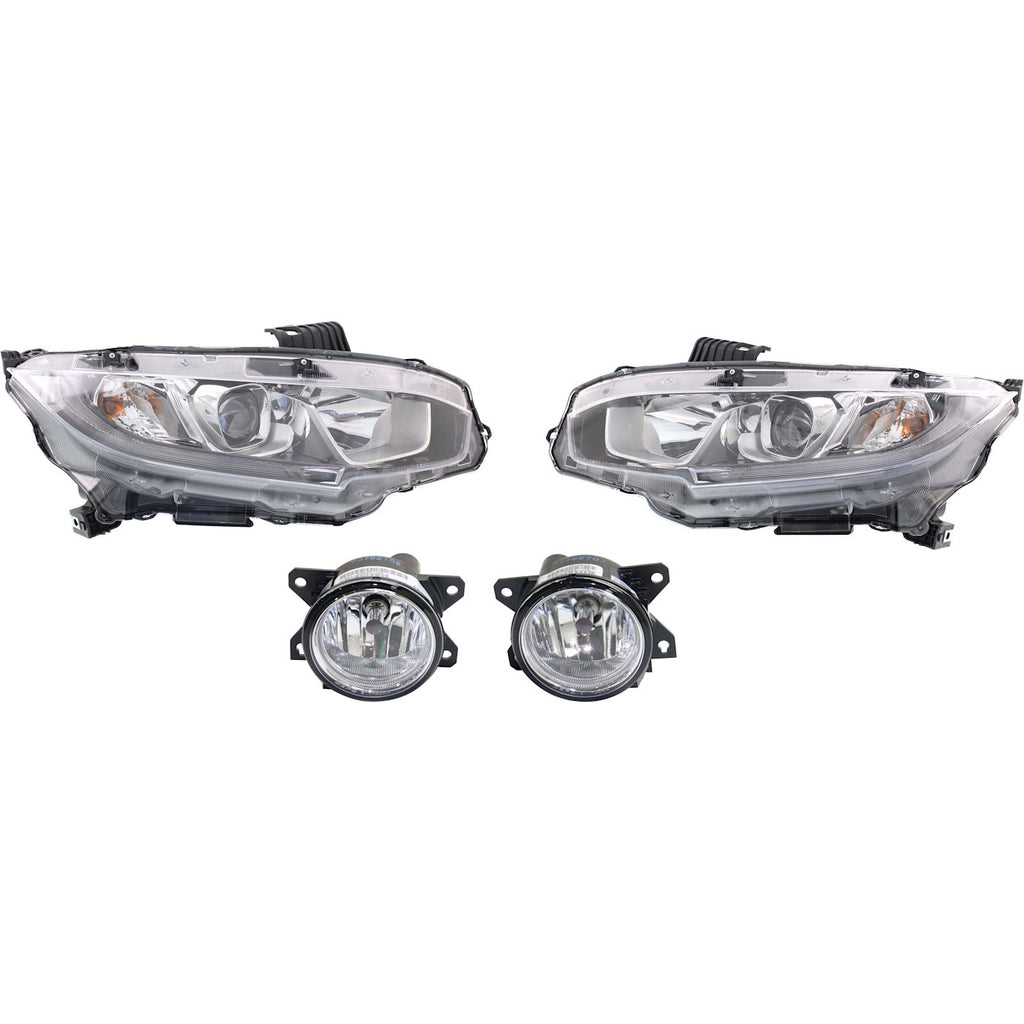 2016-2020 Honda Civic Headlights - Driver & Passenger Side (33100TBAA01)
