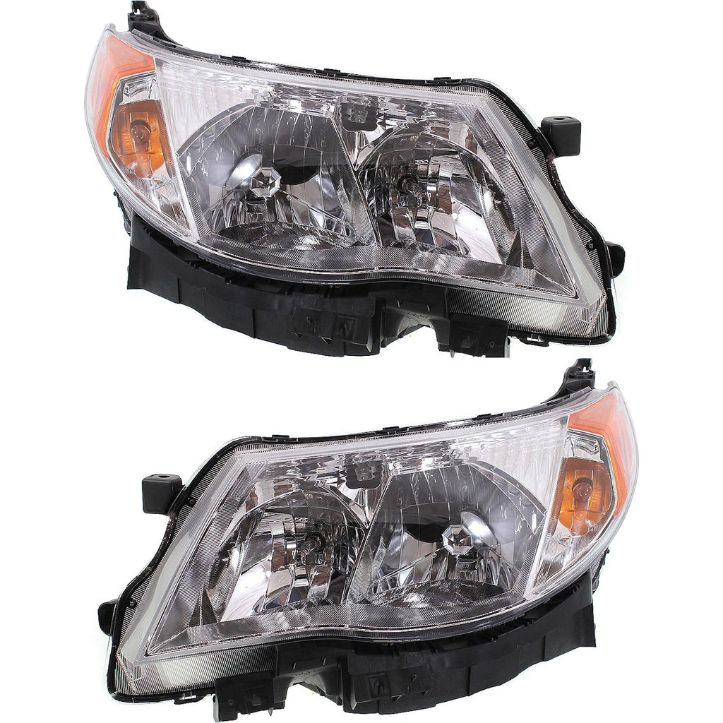 2009-2013 Subaru Forester Headlights - Left & Right, w/ Bulbs, CAPA Certified (84001SC071)