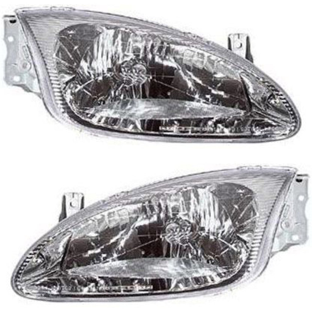 1999-2000 Hyundai Elantra Headlights - Halogen, Left & Right, w/ Bulbs (9210129550)