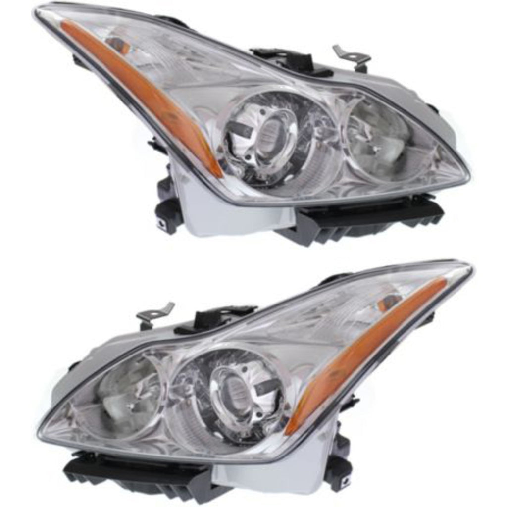 2008-2010 Infiniti G37 Headlights - HID, Driver & Passenger Side, w/ Bulbs (26010JL02B)