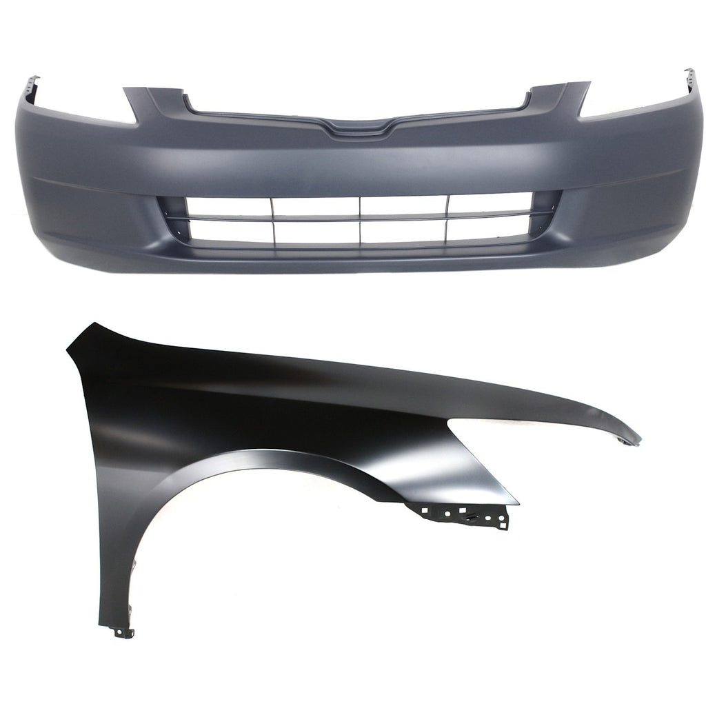 2003-2005 Honda Accord Bumper Cover - Front, Right, CAPA Certified (04620SDAA90ZZ)