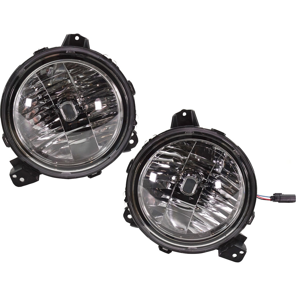 2021-2024 Jeep Gladiator & Wrangler Headlights - Halogen, Driver & Passenger Side, w/ Bulbs (55112872AG)