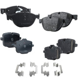 Front and Rear NAO Brake Pad Set For 2011-2013 BMW 535i For 348mm Front Disc
