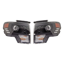 Load image into Gallery viewer, 2009-2014 Ford F-150 Headlights - LED, Driver &amp; Passenger Side, Black (DL3Z13008DBPFM)