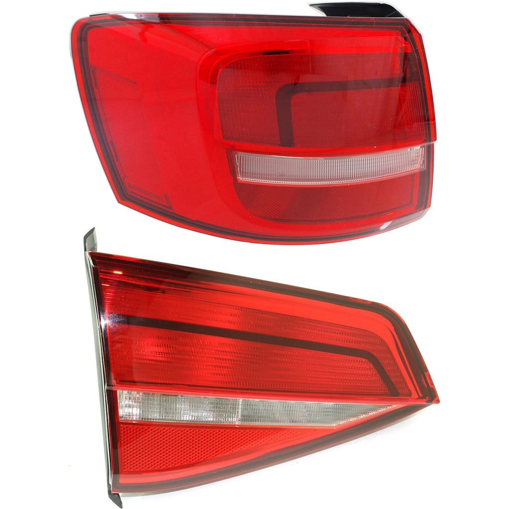2015 Volkswagen Jetta Tail Light - Halogen, Left, Inner & Outer (5C6945093D)