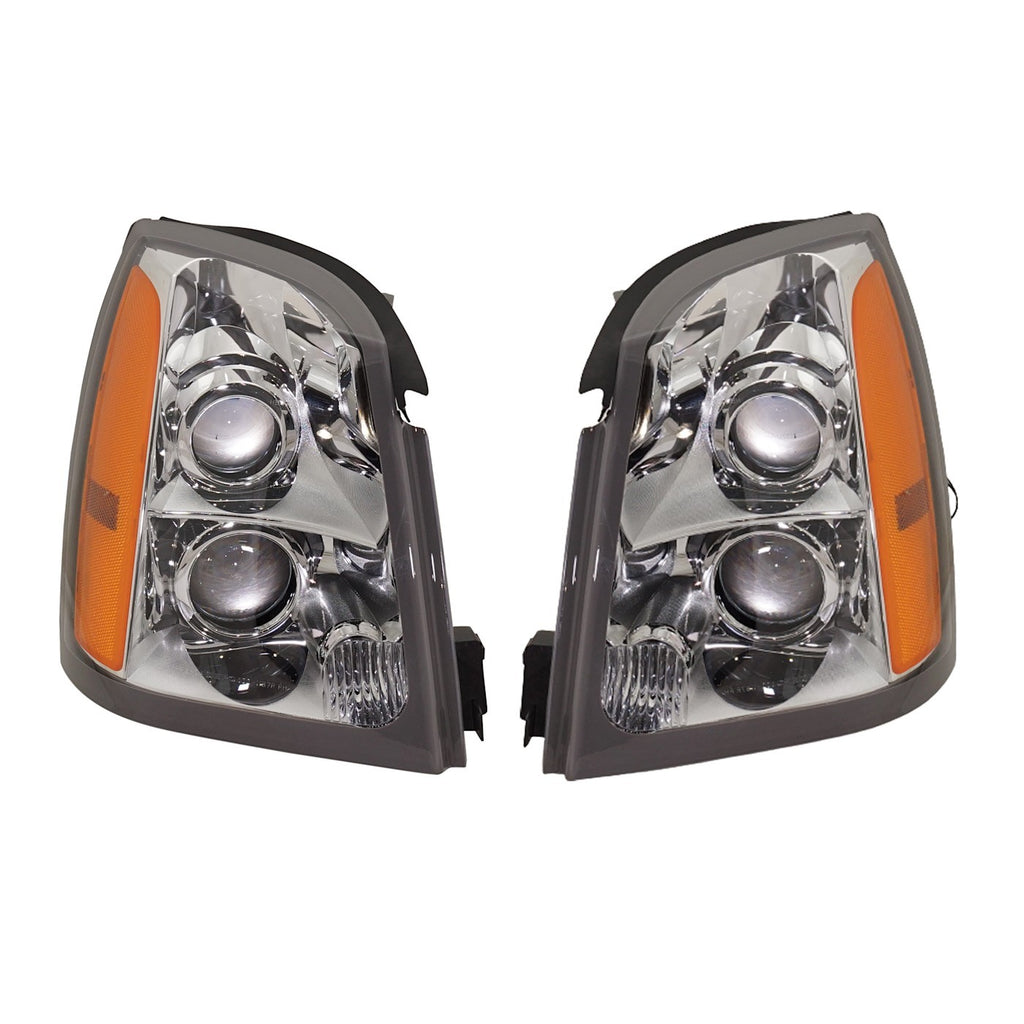 2004-2009 Cadillac SRX Headlights - Halogen, Driver & Passenger Side, w/ Bulbs (15926966)