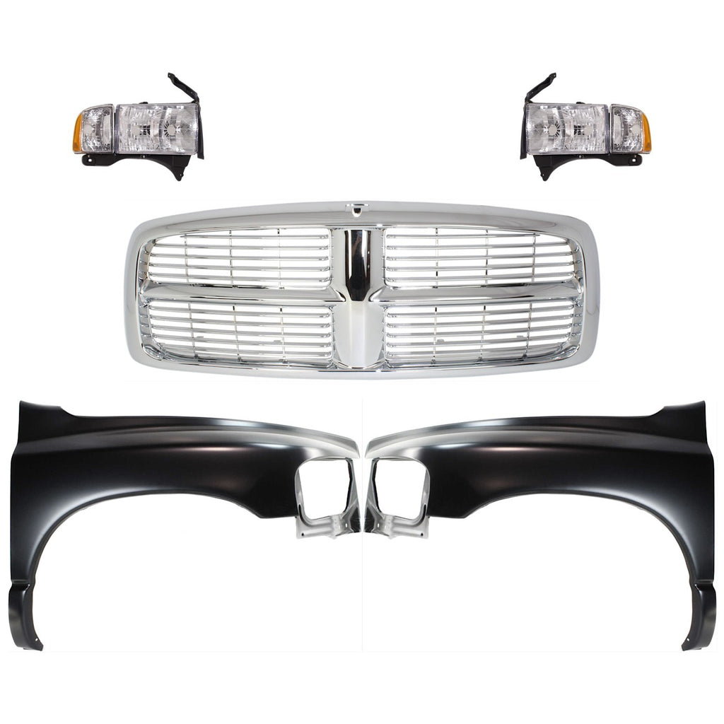 2002 Dodge Ram 1500 Fenders - Halogen, Front, Left & Right (55276208AD)