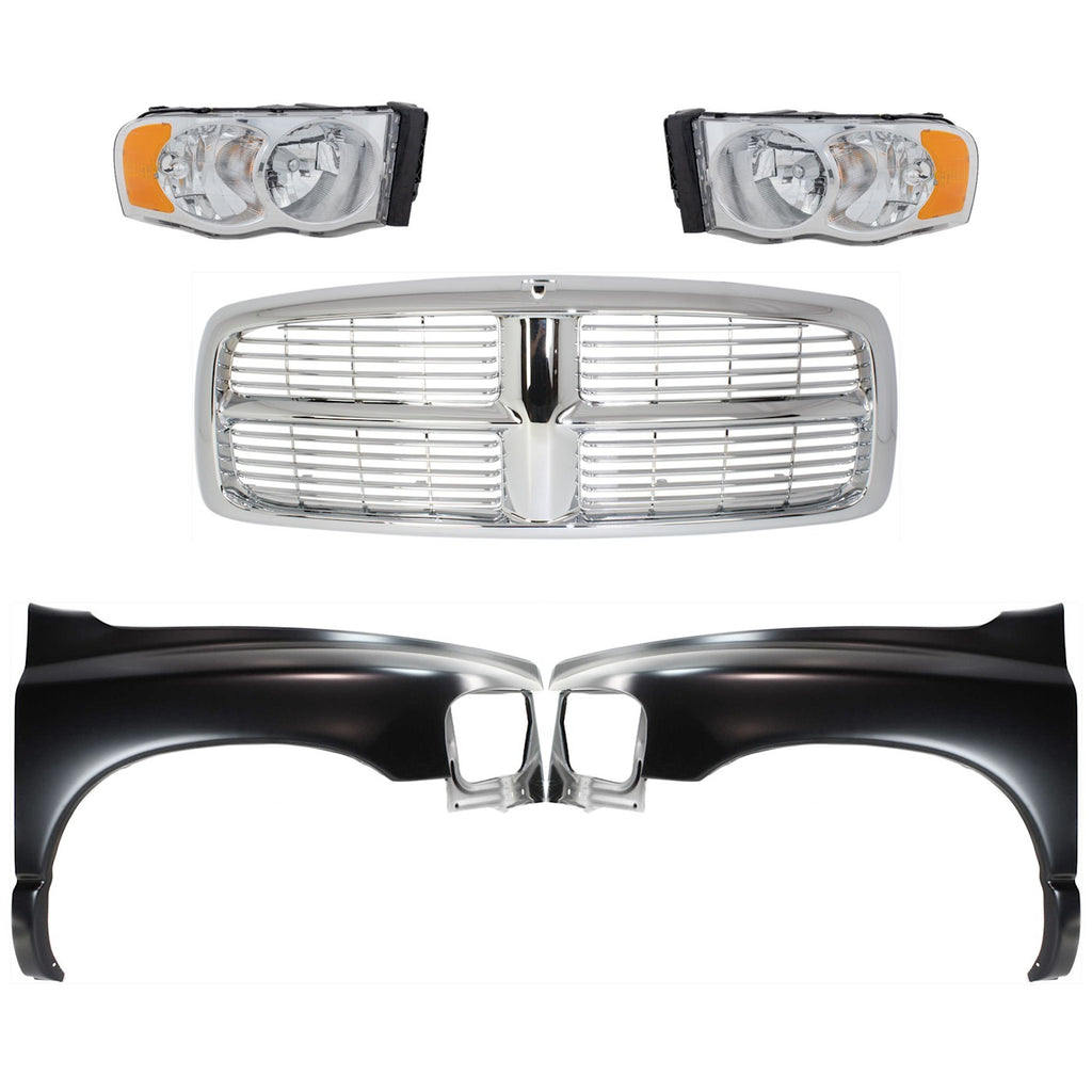 2002-2005 Dodge Ram 1500, Ram 2500 & Ram 3500 Fenders - Front, Driver & Passenger Side (55276208AD)