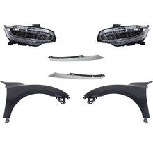 Load image into Gallery viewer, 2016-2018 Honda Civic Headlights - LED, Driver &amp; Passenger Side, w/ Bulbs (33100TBAA11)