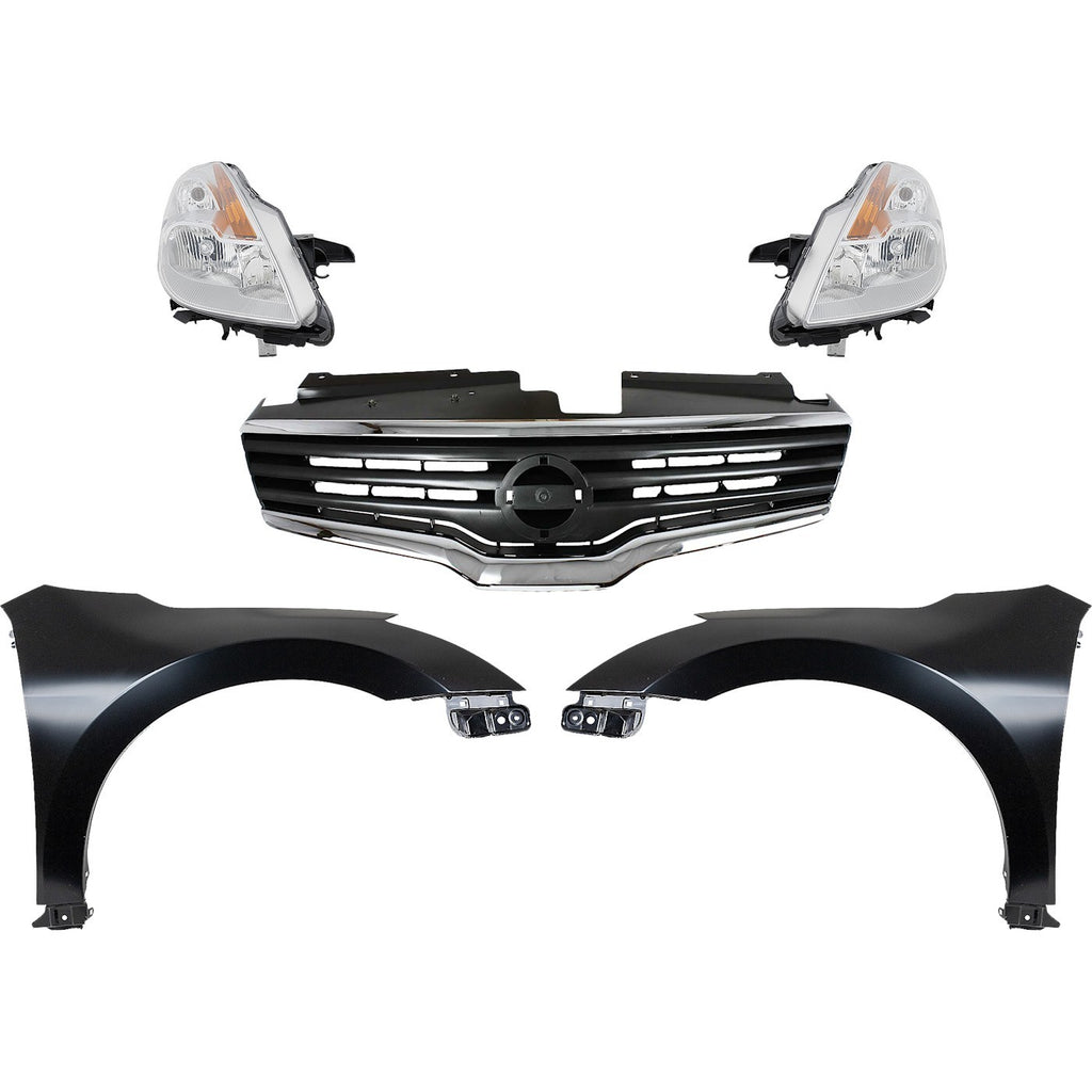 2008-2009 Nissan Altima Grilles - Halogen, Left & Right (26060JB10A)
